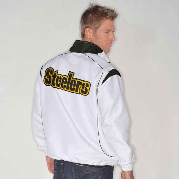 Pittsburgh Steelers Pass Protection Lightweight White Pullover Jacket