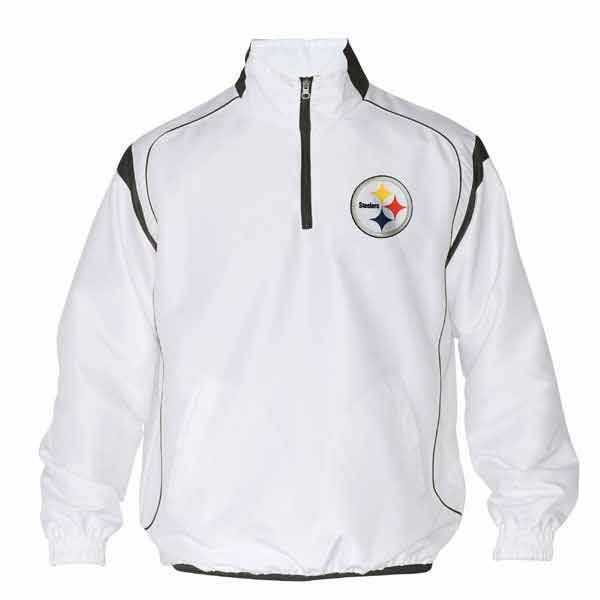 Pittsburgh Steelers Pass Protection Lightweight White Pullover Jacket
