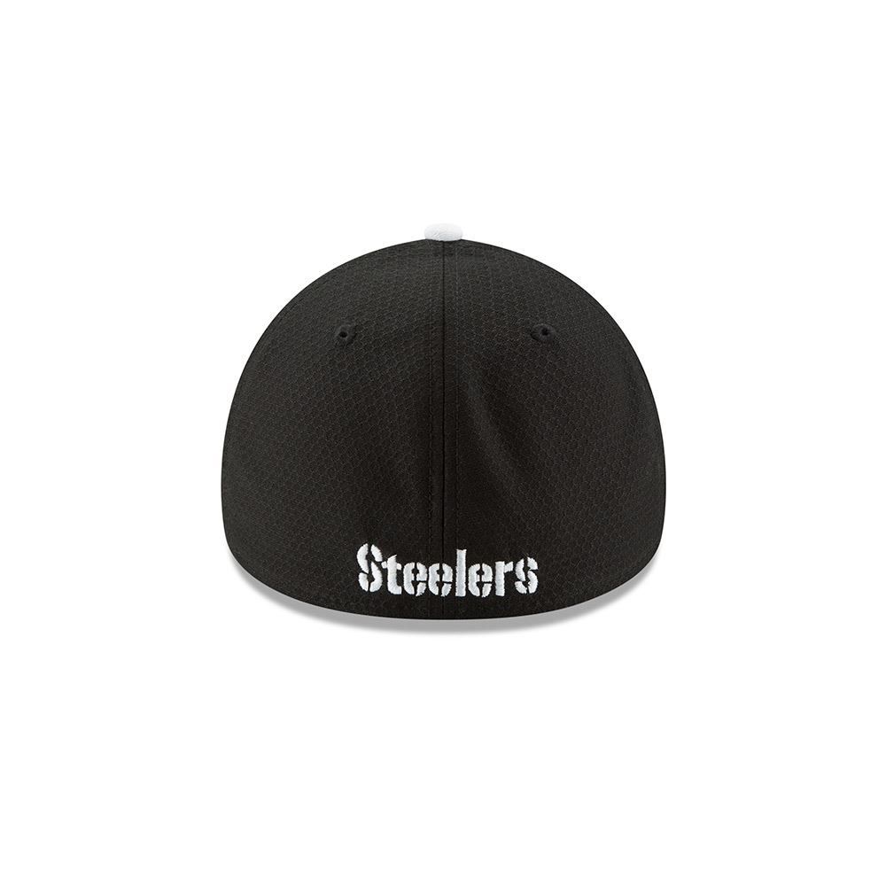 Pittsburgh Steelers New Era 39THIRTY Black and White Sideline Hat 3 Pittsburgh Steelers New Era 39THIRTY Black and White Sideline Hat