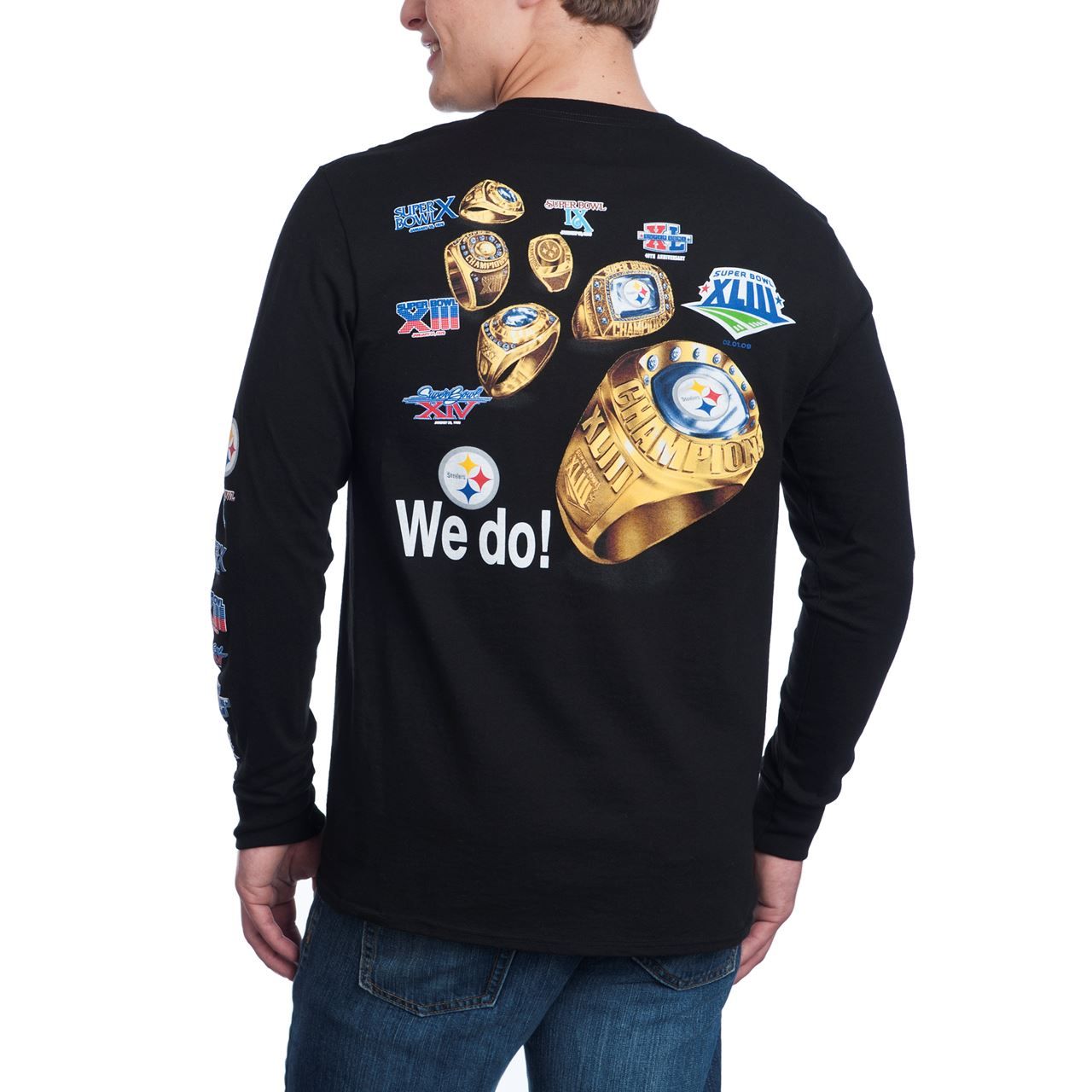 EXCLUSIVE Pittsburgh Steelers Got Six Rings 2-Sided Longsleeve Black T ...