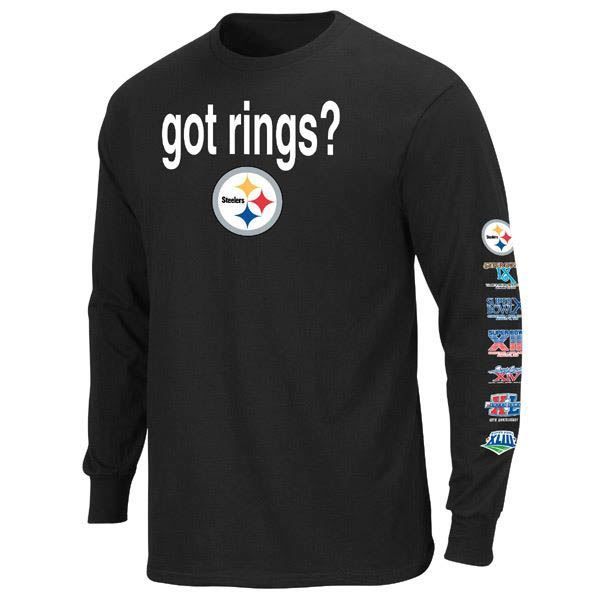 EXCLUSIVE Pittsburgh Steelers Got Six Rings 2-Sided Longsleeve Black T ...