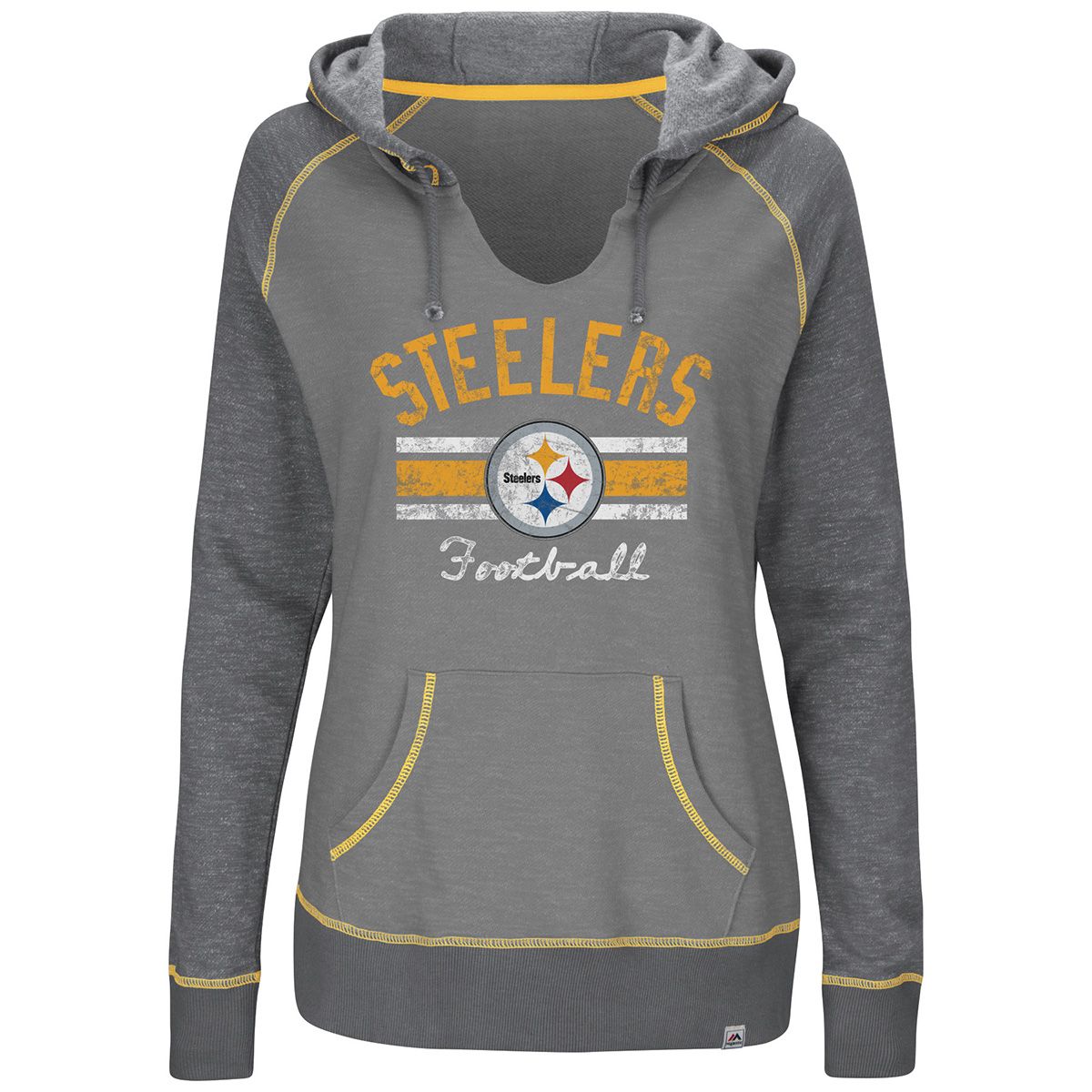 Pittsburgh Steelers Women's Plus Size Buttonhook Fleece Hoodie