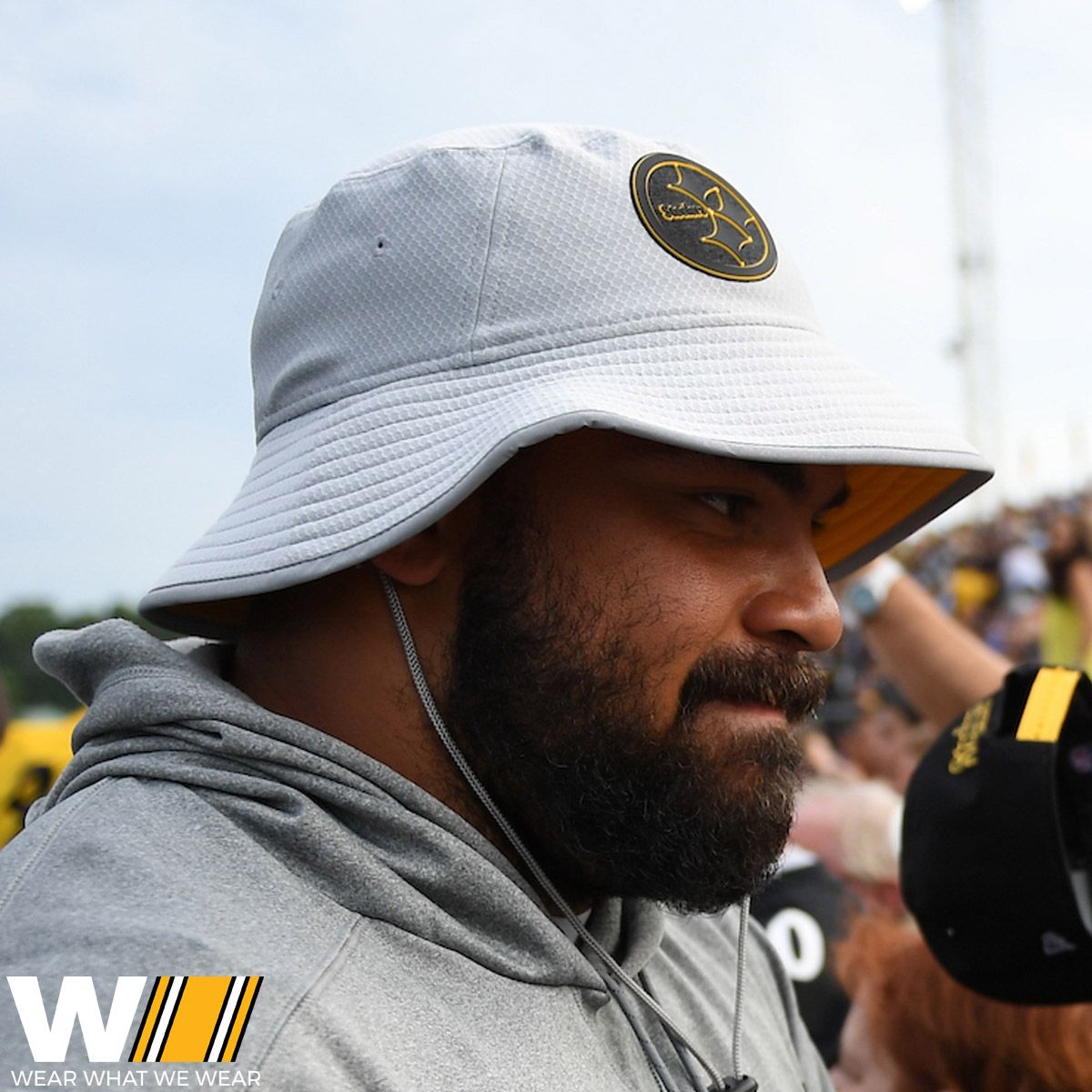 Pittsburgh Steelers New Era Grey Sideline Training Bucket Hat