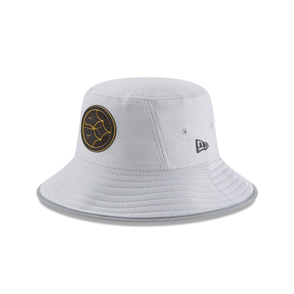 Pittsburgh Steelers New Era Grey Sideline Training Bucket Hat