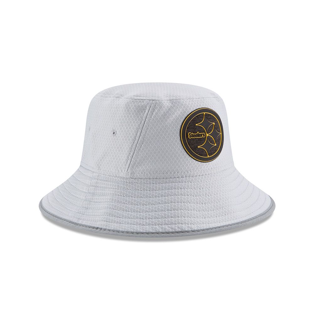 Pittsburgh Steelers New Era Grey Sideline Training Bucket Hat