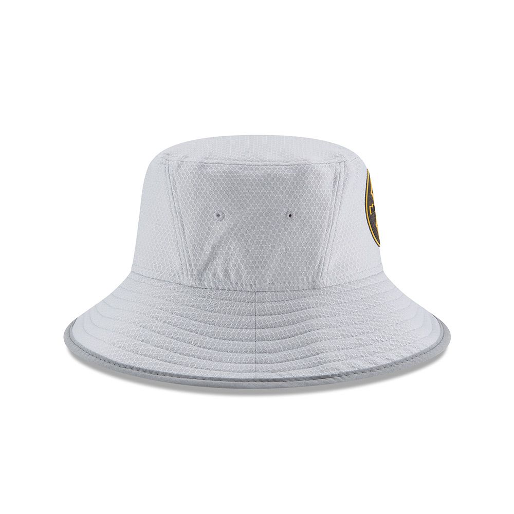 Pittsburgh Steelers New Era Grey Sideline Training Bucket Hat