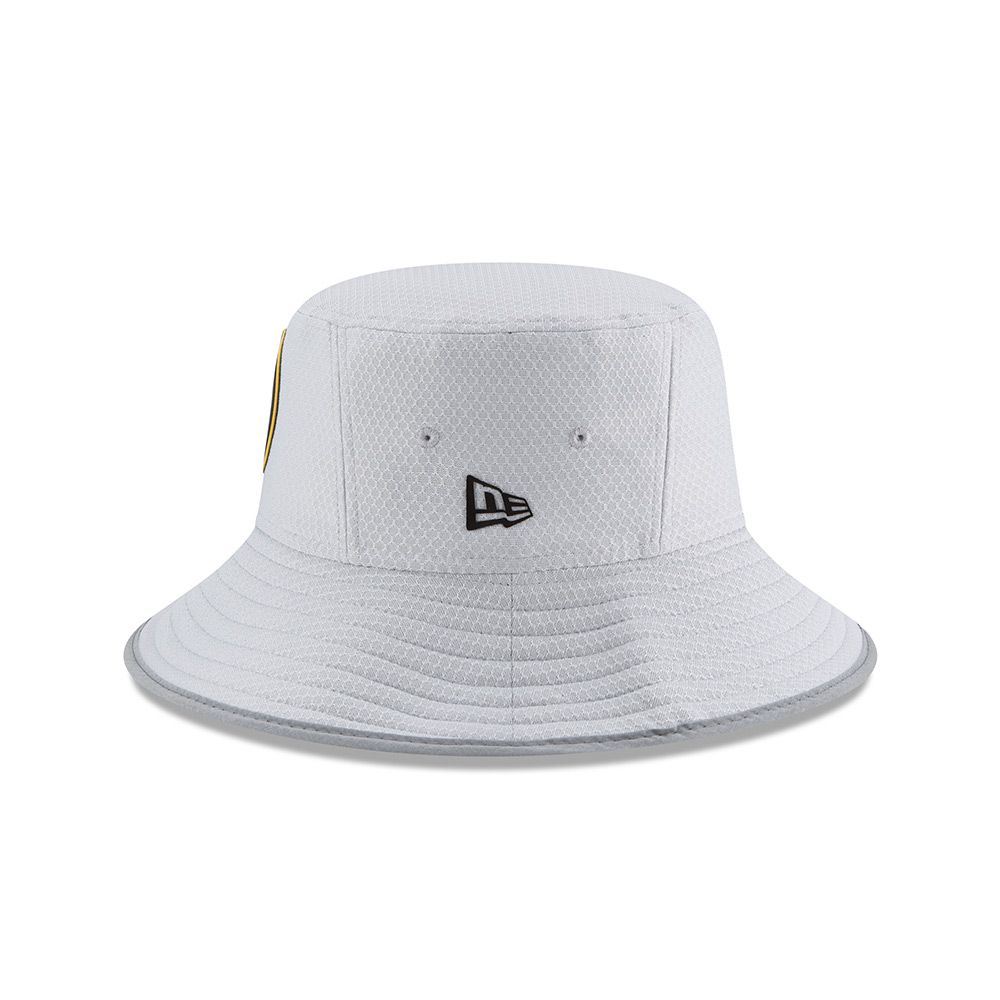 Pittsburgh Steelers New Era Grey Sideline Training Bucket Hat