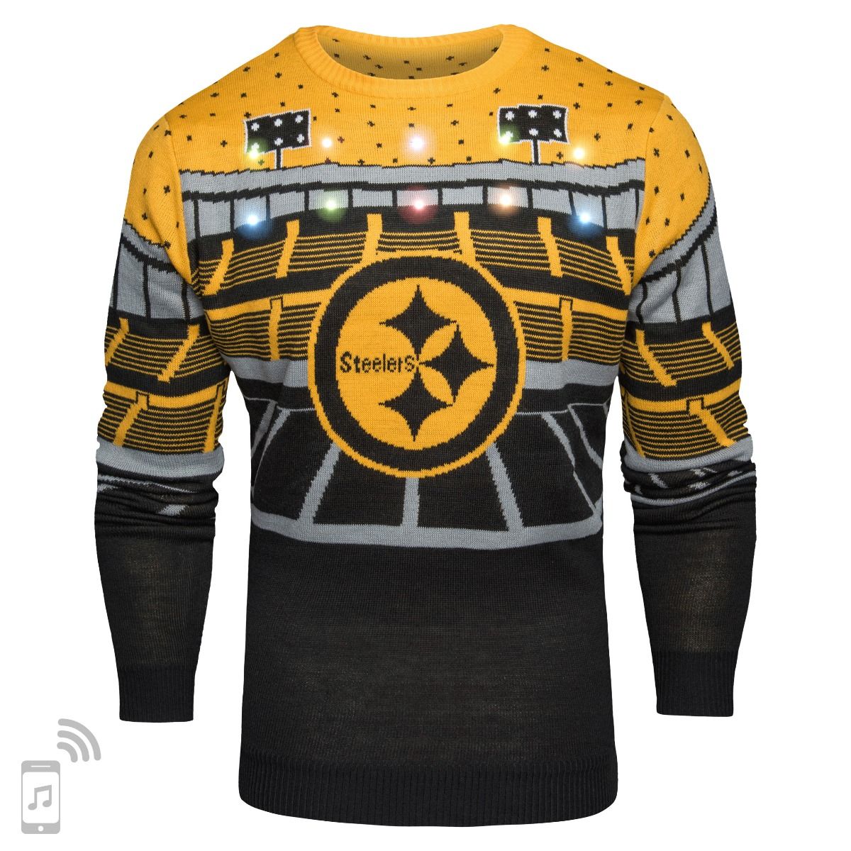 Pittsburgh Steelers Forever Collectibles Bluetooth Ugly Sweater 4 Pittsburgh Steelers Forever Collectibles Bluetooth Ugly Sweater