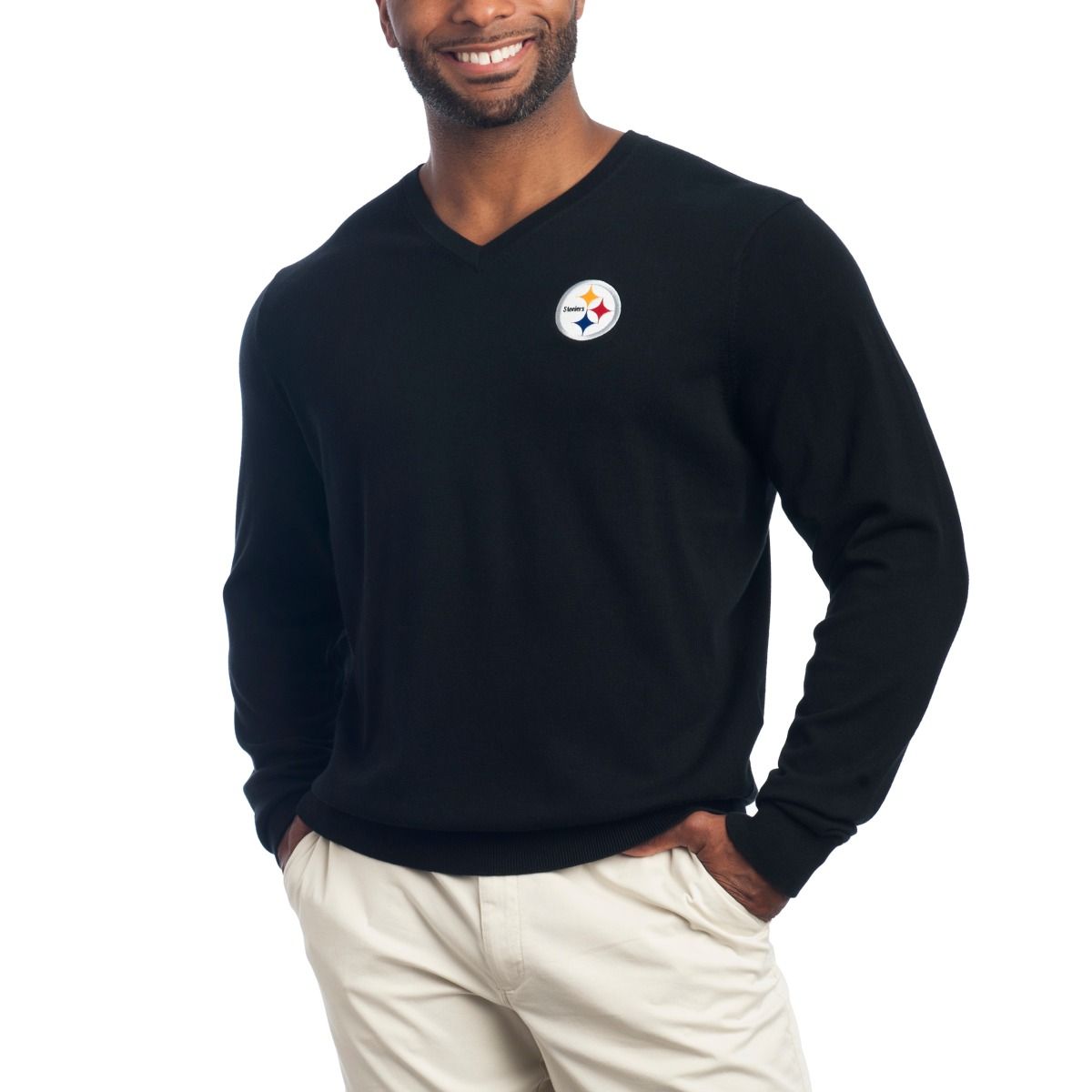 Pittsburgh Steelers Lakemont Long Sleeve V-Neck Sweater