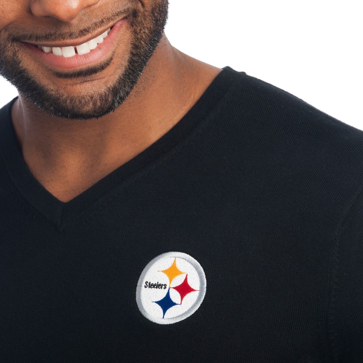 Pittsburgh Steelers Lakemont Long Sleeve V-Neck Sweater 3 Pittsburgh Steelers Lakemont Long Sleeve V-Neck Sweater
