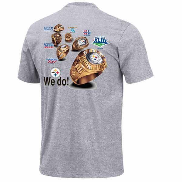 Pittsburgh Steelers Got Six Rings 2-Sided Grey T-Shirt