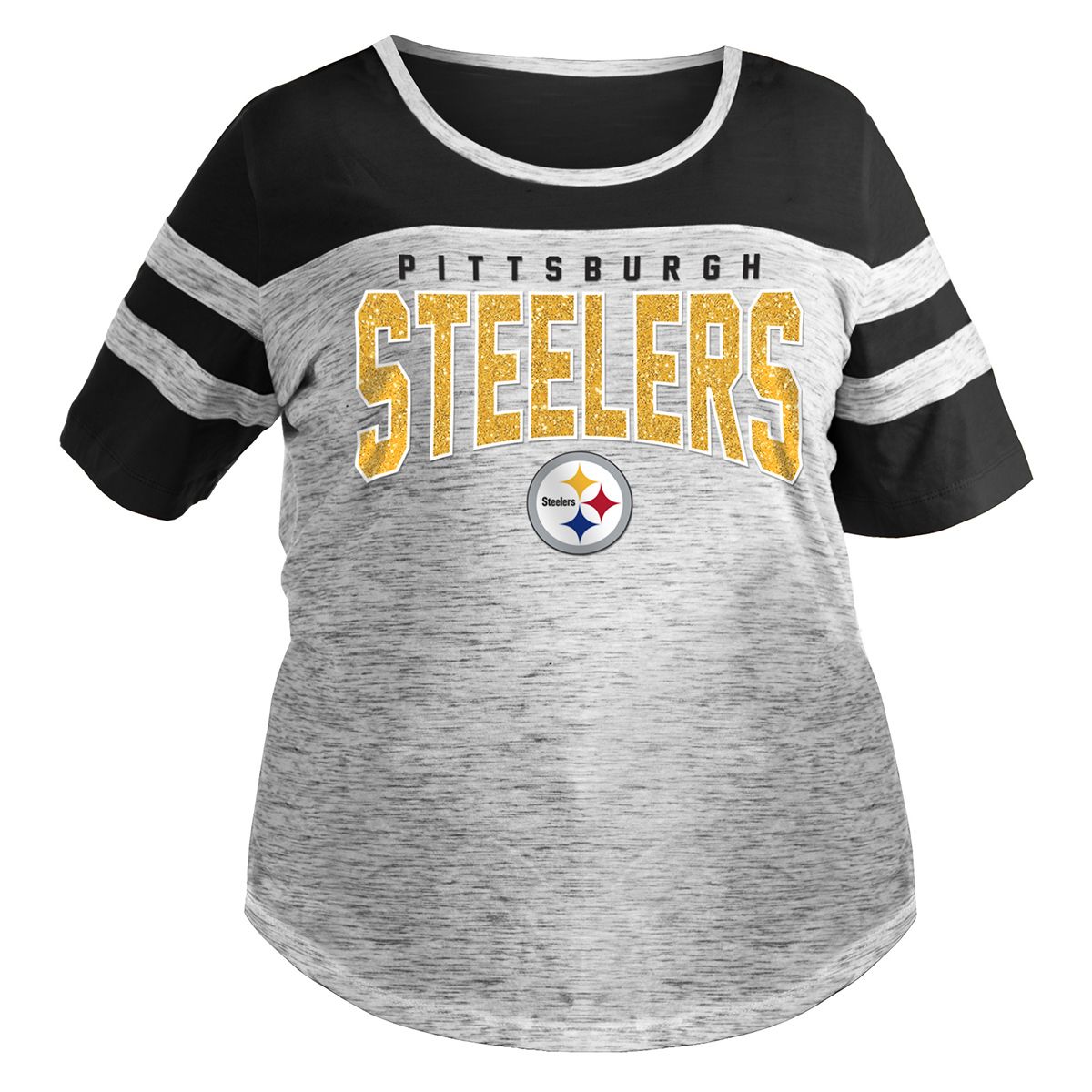 Pittsburgh Steelers Women's Plus Size 2019 Space Dye Short Sleeve T-Shirt