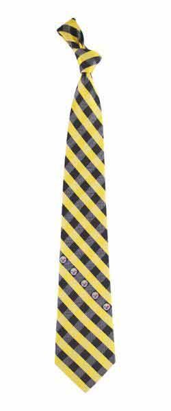 Pittsburgh Steelers Black and Gold Check Tie