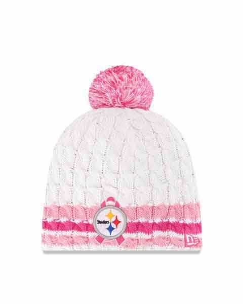 Pittsburgh Steelers New Era Breast Cancer Awareness Striped Knit Hat
