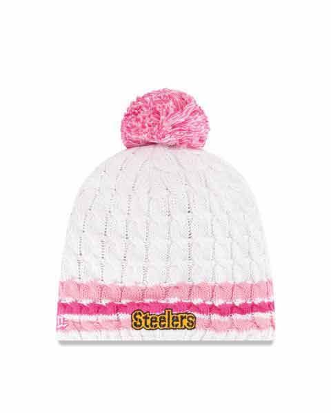 Pittsburgh Steelers New Era Breast Cancer Awareness Striped Knit Hat