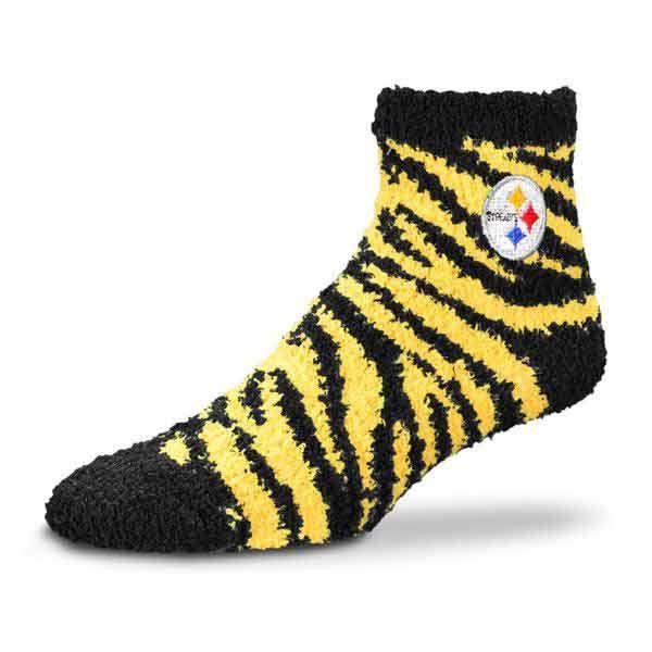 Pittsburgh Steelers Zebra Soft Sleep Socks