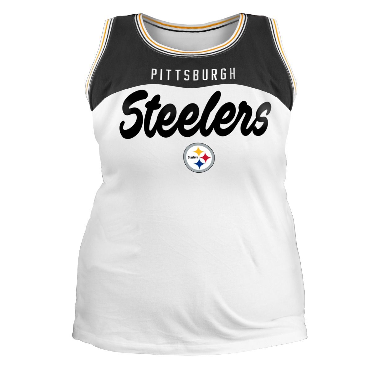 Pittsburgh Steelers Women's New Era Plus Size Rib Trim Yoke Tank