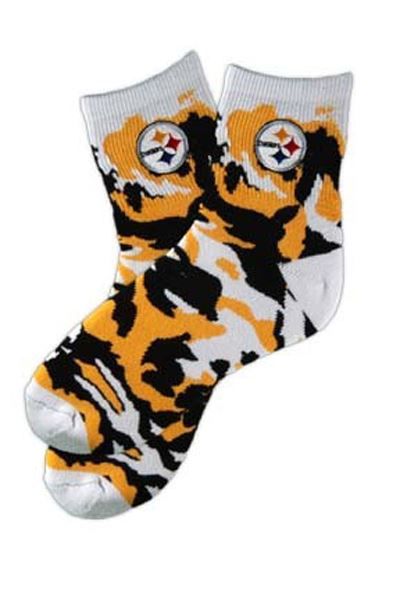 Pittsburgh Steelers Camo Quarter Socks