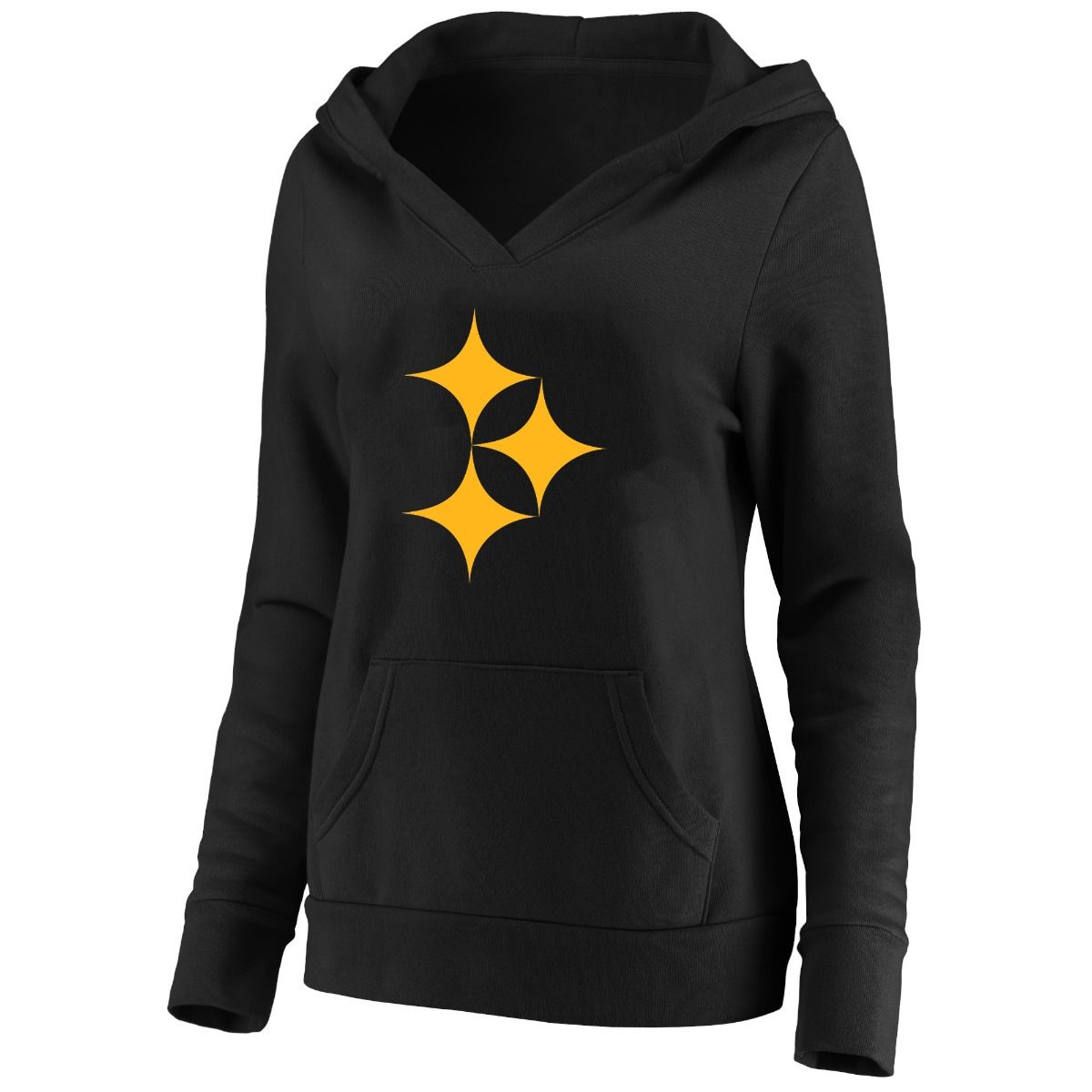 Pittsburgh Steelers Women's Plus Size Hypocycloid V-Neck Pullover Hoodie