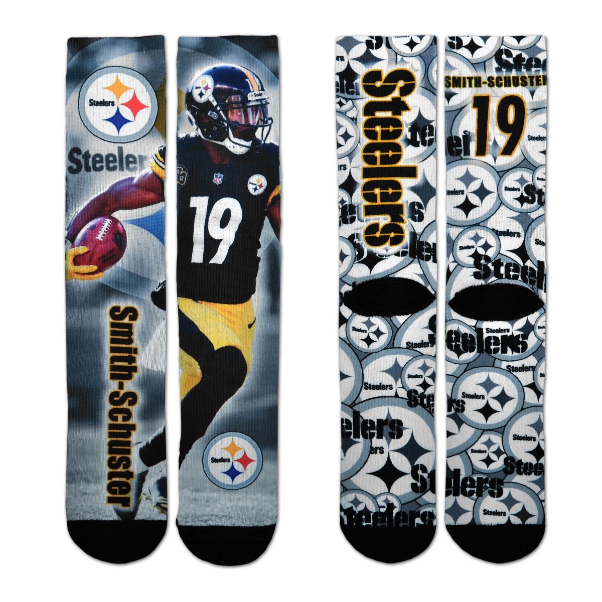 Pittsburgh Steelers #19 JuJu Smith-Schuster Socks 5 Pittsburgh Steelers #19 JuJu Smith-Schuster Socks