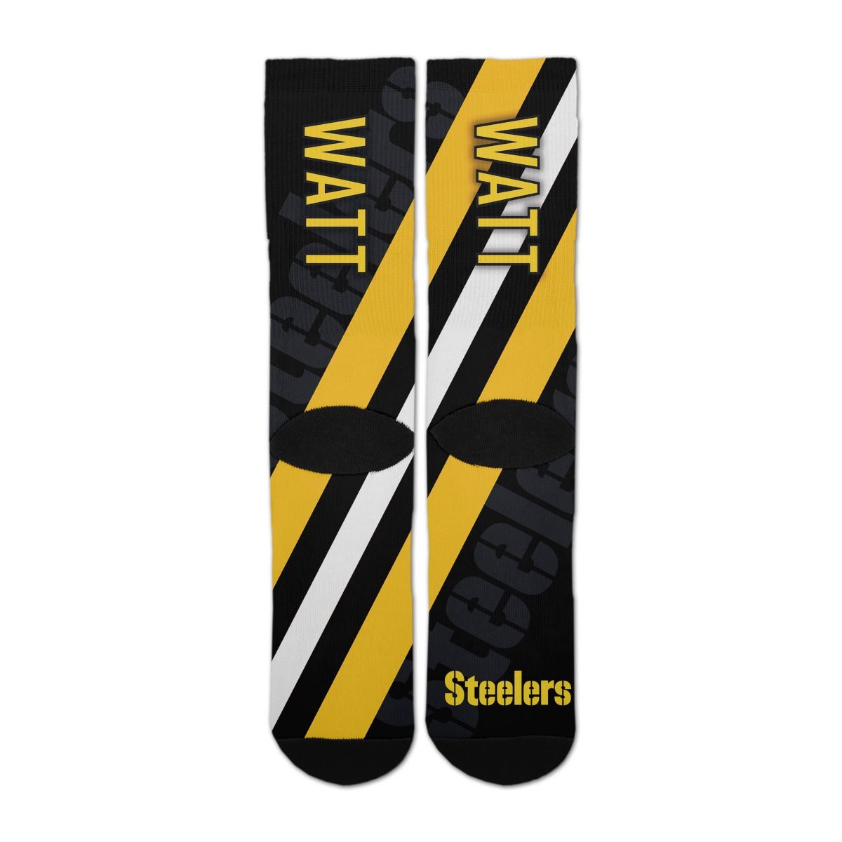 Pittsburgh Steelers #90 T.J. Watt Player Stripe Crew Sock