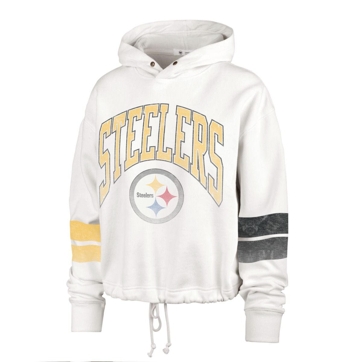Pittsburgh Steelers Women's '47 Harper Tie Bottom Skimmer Fleece Hoodie
