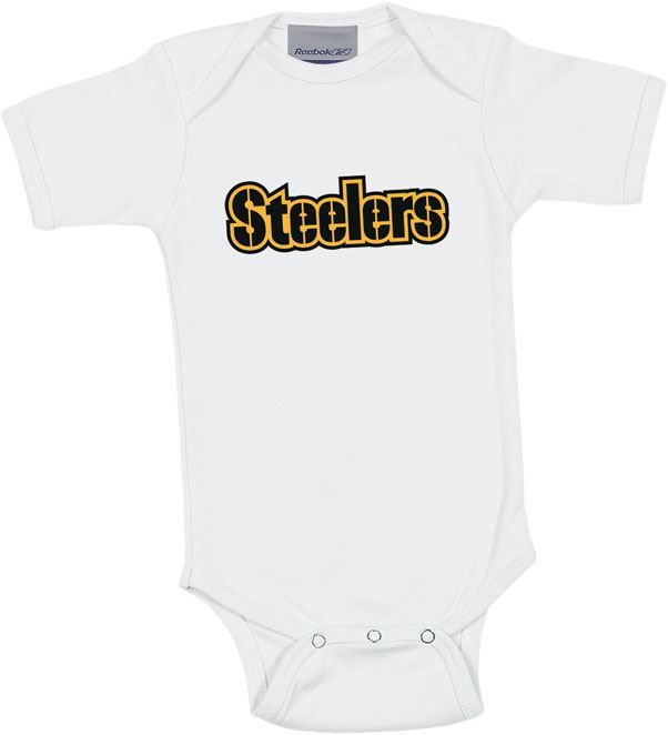 Pittsburgh Steelers Newborn White Stencil Creeper