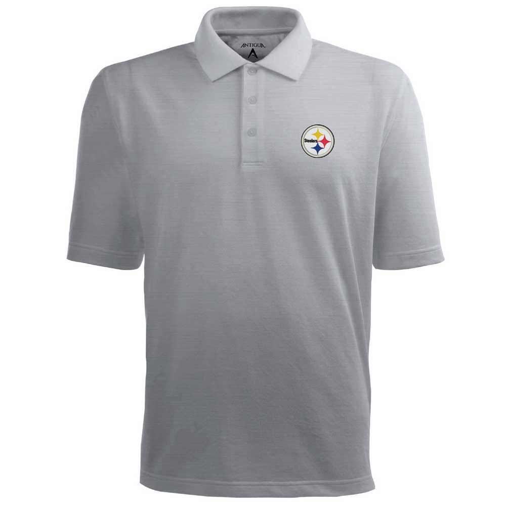 Pittsburgh Steelers Antigua Pique Extra Lite Grey Polo