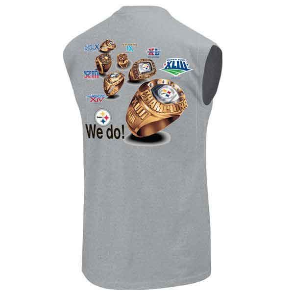 Pittsburgh Steelers Got Six Rings 2-Sided Grey Sleeveless T-Shirt