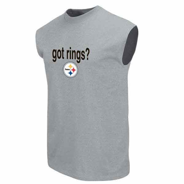 Pittsburgh Steelers Got Six Rings 2-Sided Grey Sleeveless T-Shirt 3 Pittsburgh Steelers Got Six Rings 2-Sided Grey Sleeveless T-Shirt