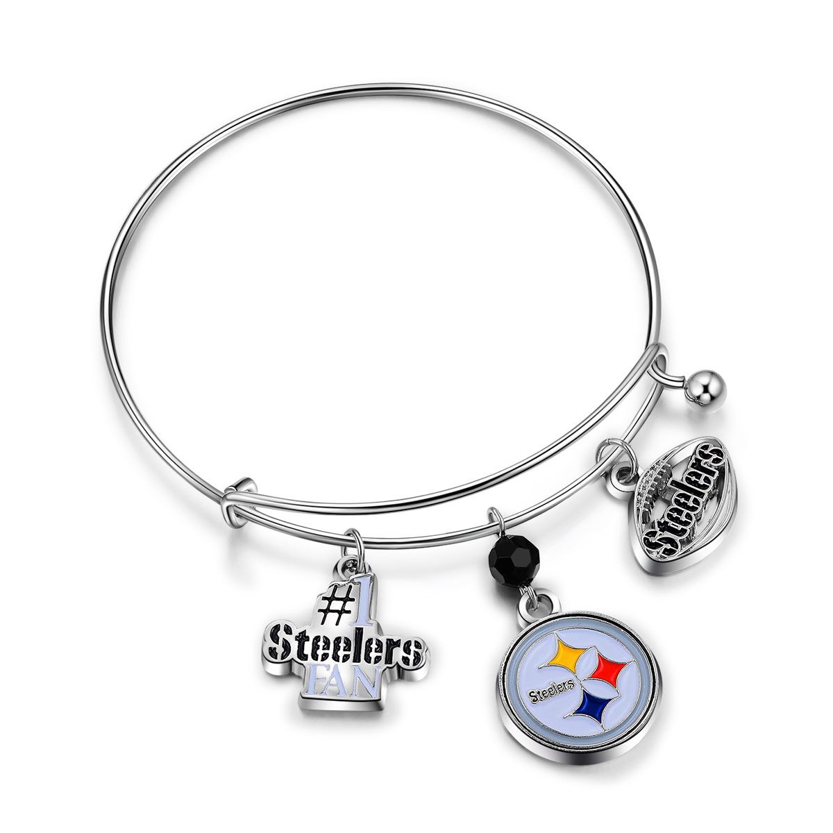 Pittsburgh Steelers 3 Charms Bracelet
